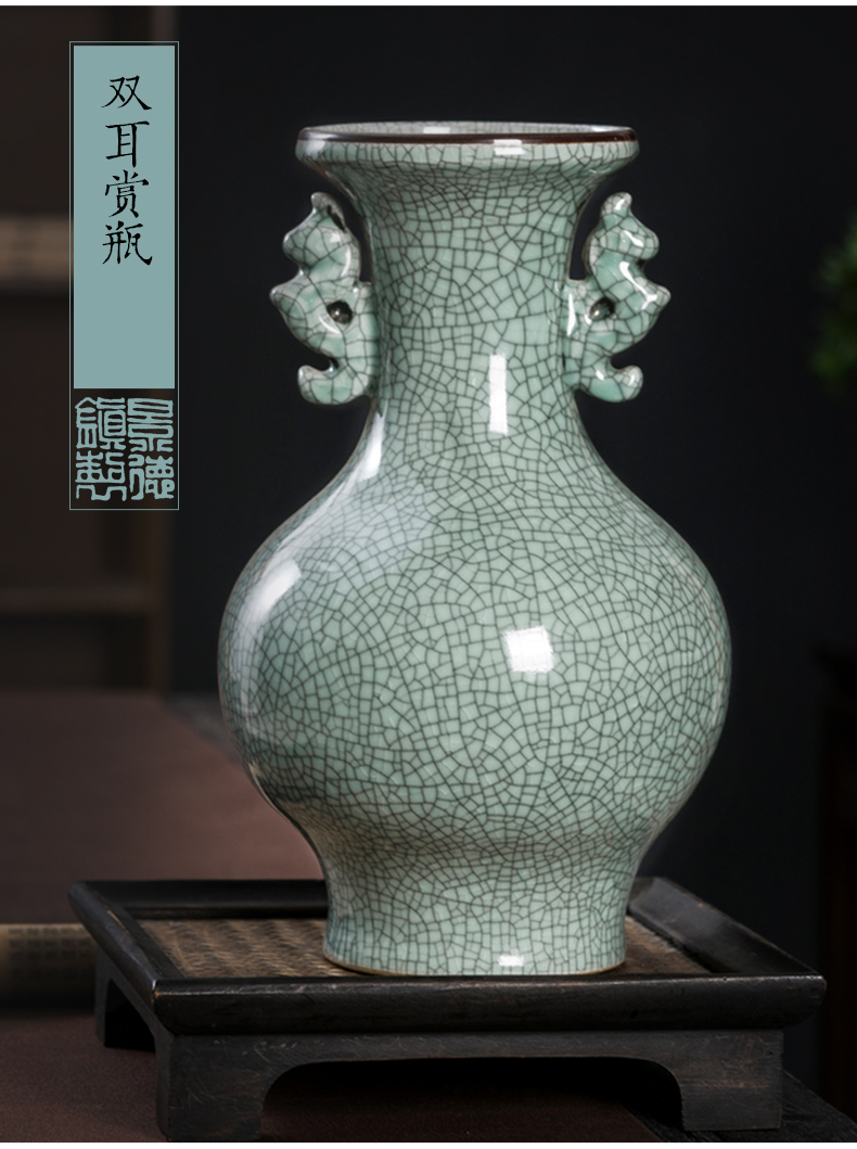 Jingdezhen ceramic vase furnishing articles sitting room archaize up porcelain Chinese style household adornment porcelain bottle arranging flowers