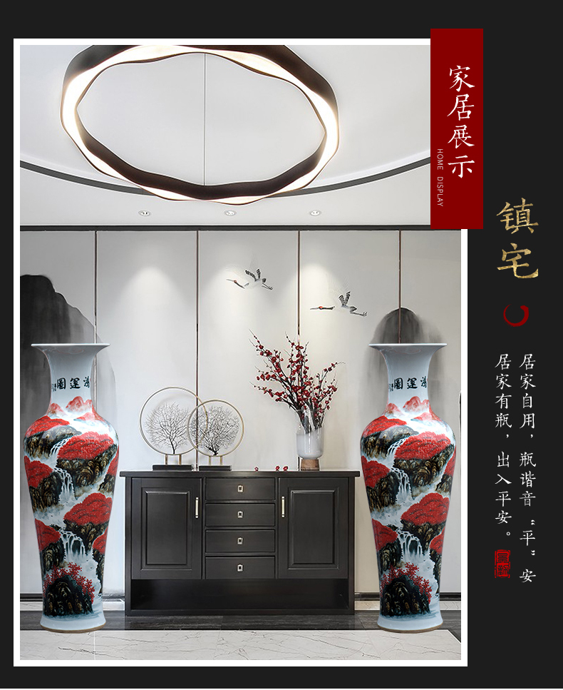 Jingdezhen ceramics hand - made luck, 1 meter of large vases, housewarming sitting room adornment new home furnishing articles