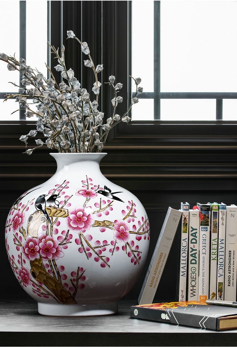 Jingdezhen ceramic hand - made size vase furnishing articles sitting room adornment powder enamel porcelain imitation antique Chinese style