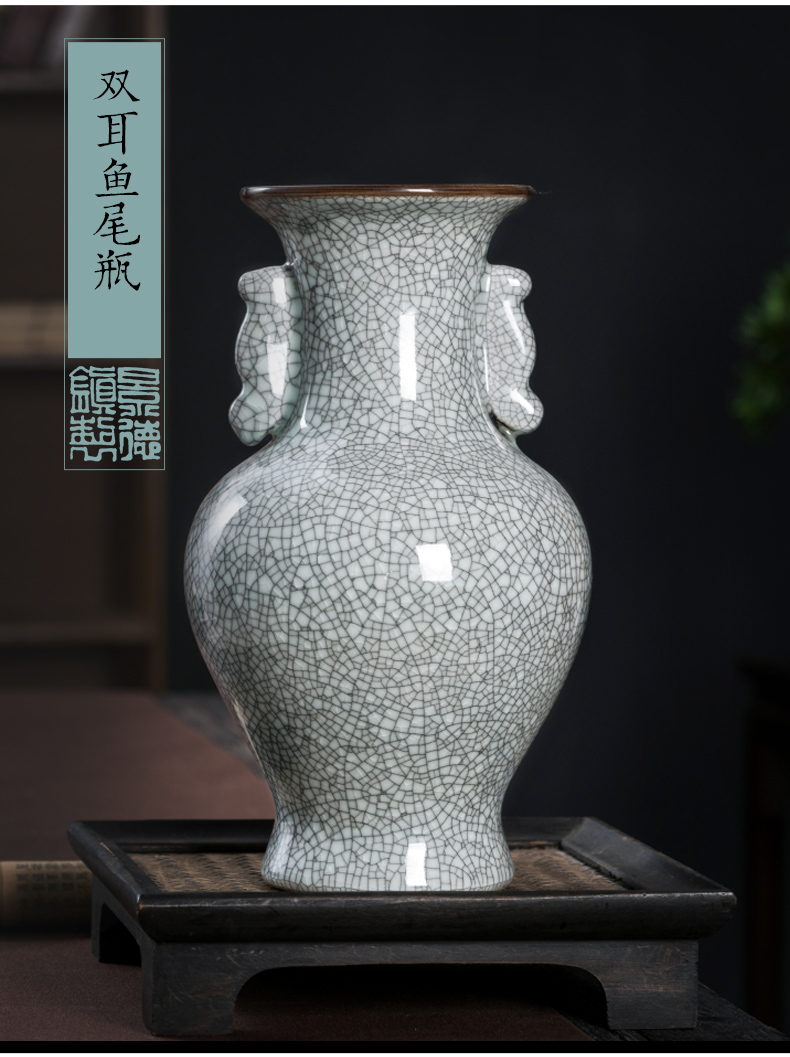 Jingdezhen ceramic vase furnishing articles sitting room archaize up porcelain Chinese style household adornment porcelain bottle arranging flowers