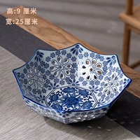 Маленькая мелкая фруктовая тарелка с цветочным ринокином
