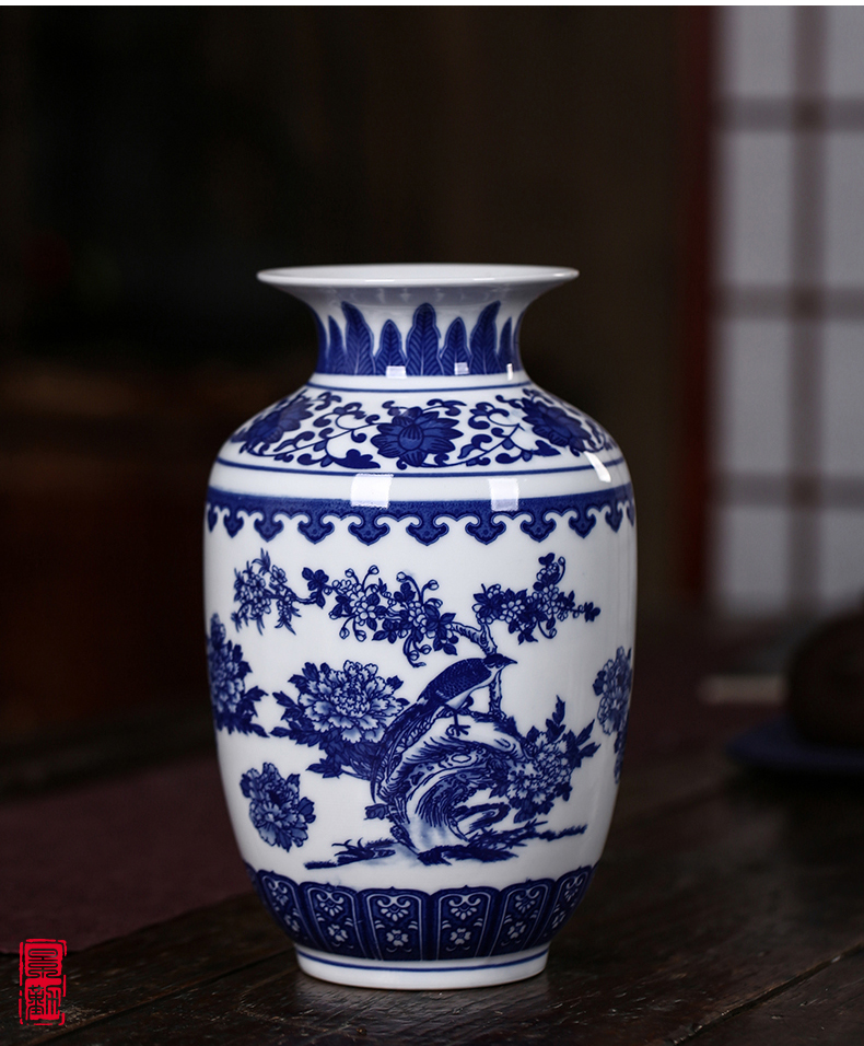 Jingdezhen porcelain floret bottle dry flower powder enamel decorations furnishing articles sitting room flower arranging Chinese style household ceramics handicraft