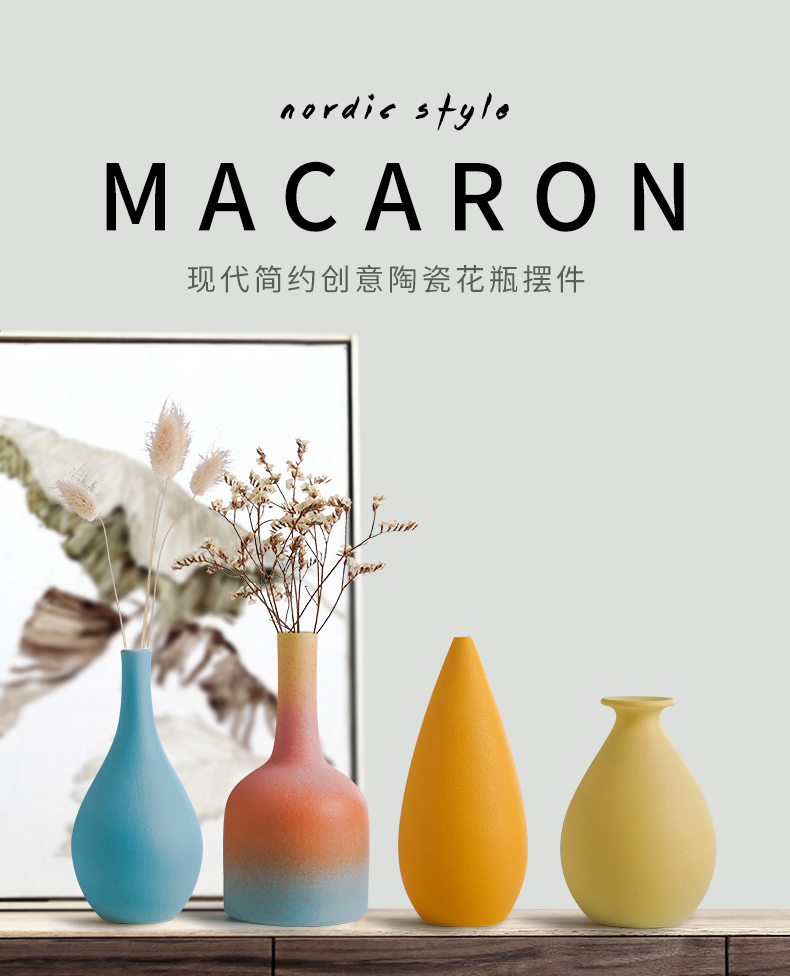 Jingdezhen sitting room of I and contracted creative flower arranging furnishing articles home decoration ceramic dry flower vase floral arrangements