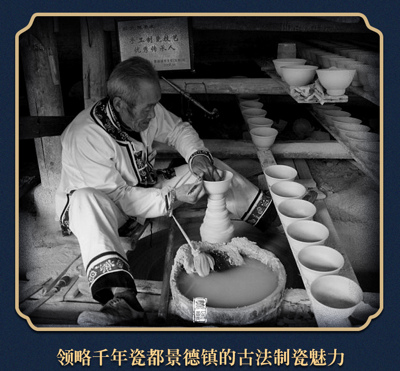 Restoring ancient ways of jingdezhen ceramic vases, youligong blue double ears to watch the sitting room porch decorate household furnishing articles