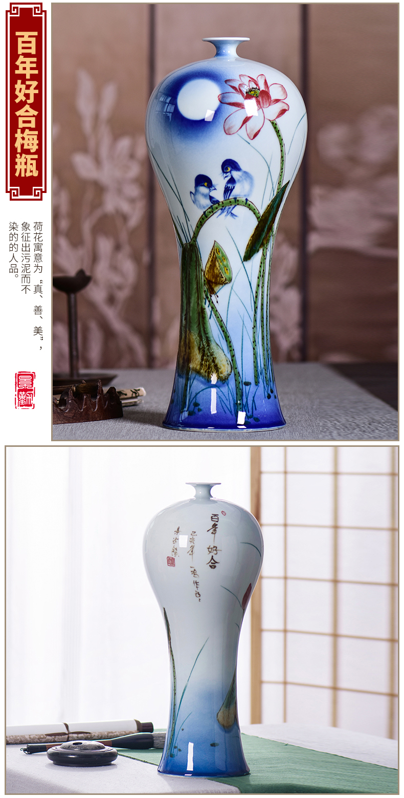 Jingdezhen ceramic powder enamel vase hand - made antique porcelain of new Chinese style furnishing articles sitting room adornment porcelain