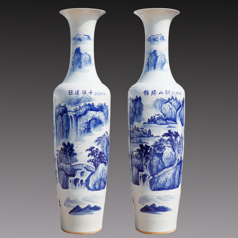 Jingdezhen ceramic floor big vase archaize jin rust is 1.8 to 2.2 meters sitting room place hotel decoration