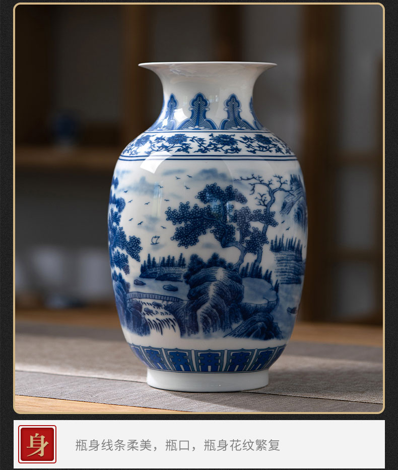 New Chinese style of jingdezhen ceramics powder enamel vase home sitting room porch TV ark, decoration crafts are arranging flowers