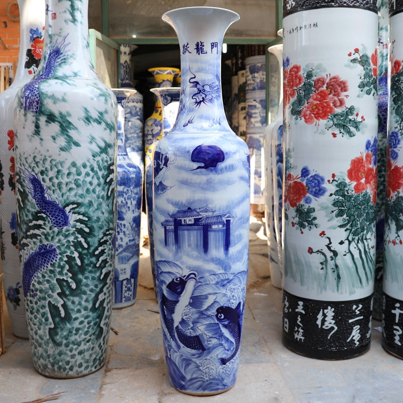 Jingdezhen ceramic hand - made the leap to the French blue and white porcelain vase living room opening gifts furnishing articles