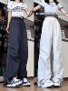 Autumn and Winter Quick-Drying Breathable Sun-Protective Sports Pants for Female Junior High School Students, Loose Straight-Leg Casual Large-Size Wide-Leg Work Pants