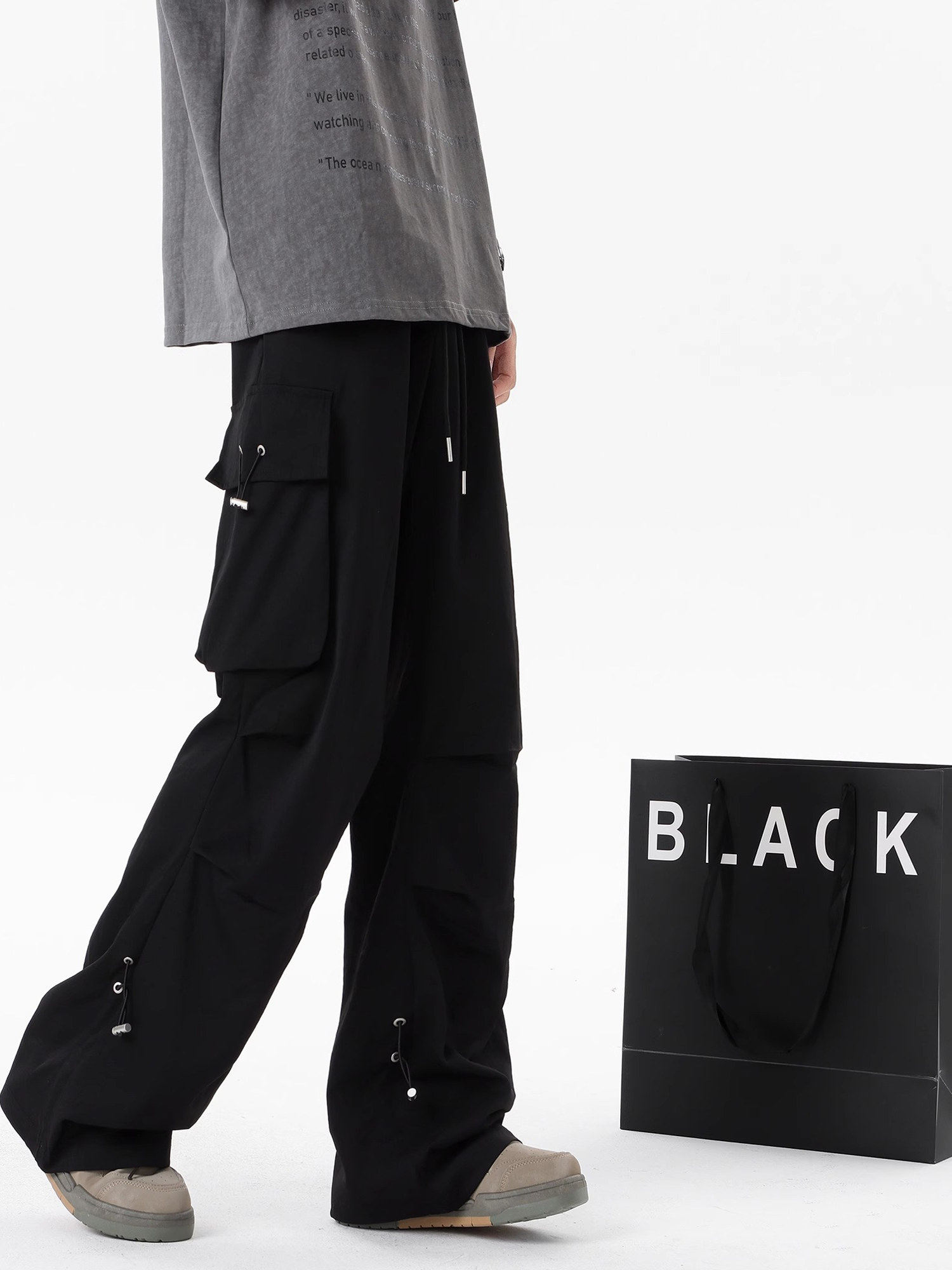 Autumn and Winter Quick-Drying Cargo Pants for Women 2025 New Style with Pockets, Outdoor Large Size Straight Loose Wide-Leg Hiking Sports Pants