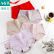 ab underwear cotton solid color flat foot underwear seaweed antibacterial middle and high waist women's shorts flagship store L626