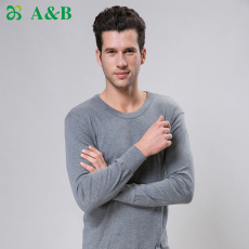 Комплект нижней одежды ab内衣男士保暖内衣套装薄款纯棉圆领内穿贴身秋衣秋裤r960