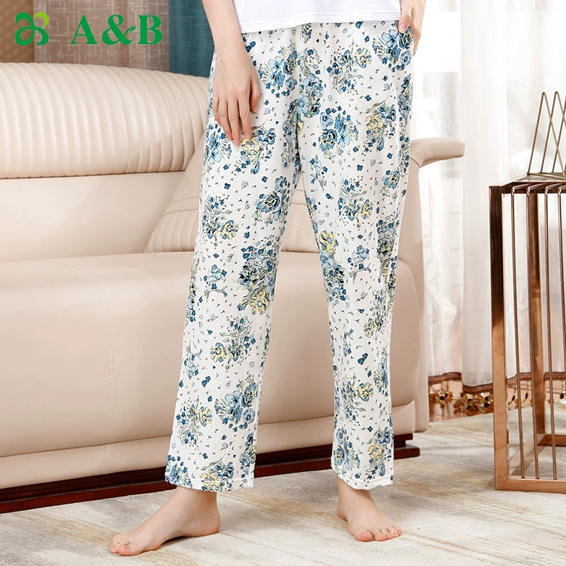 Đồ lót ab đồ ngủ phụ nữ mùa xuân và mùa hè cotton tinh khiết in ở nhà thường cotton nữ quần mỏng mặc nhà S735 - Quần tây