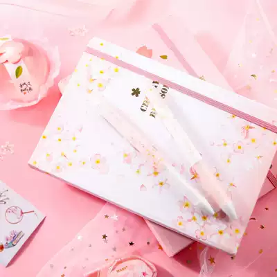 Morning light cherry blossom season limited series 0 5 push pen gel pen cute girl heart students fresh romantic press type water pen H2610