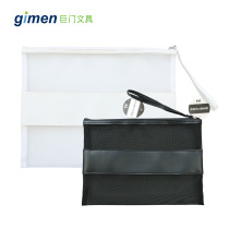 Giant pen bag simple girl college students with hipster cute transparent grid pen bag male large capacity creative stationery bag female grid zipper bag A4B5 storage bag student stationery