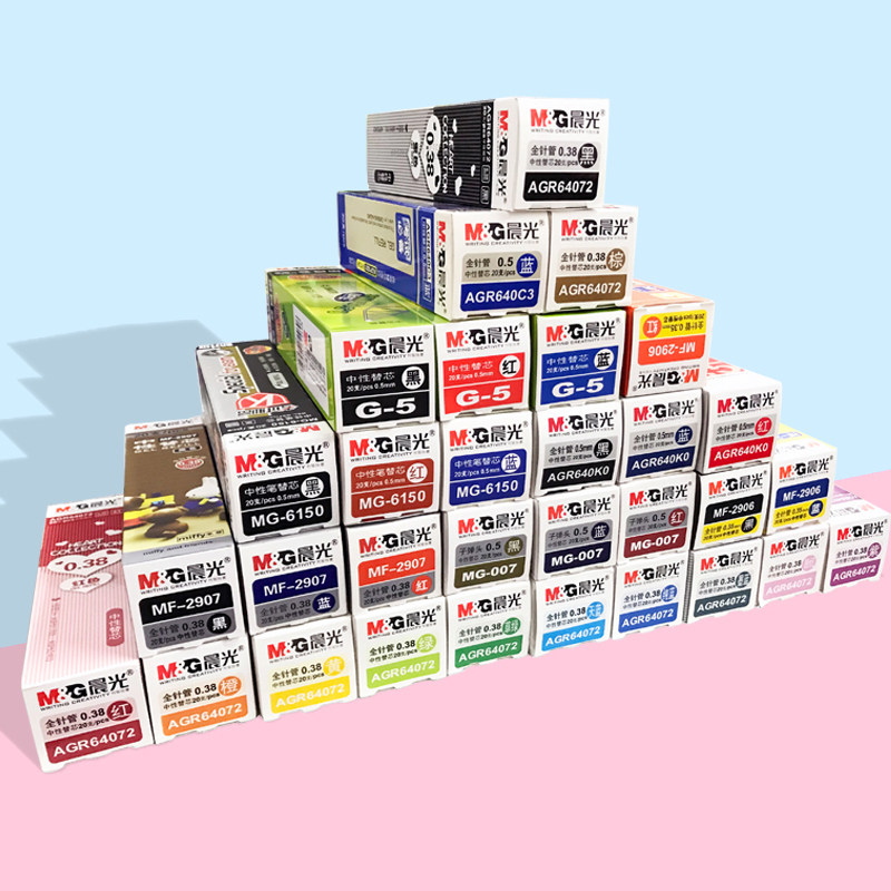 Morning light neutral refill Full needle tube stand-in core water-based pen refill 0 5 black Warhead Red Blue Black Refill 0 38mm Examination Special Ultra-fine Signature Water-based Pen Boxed