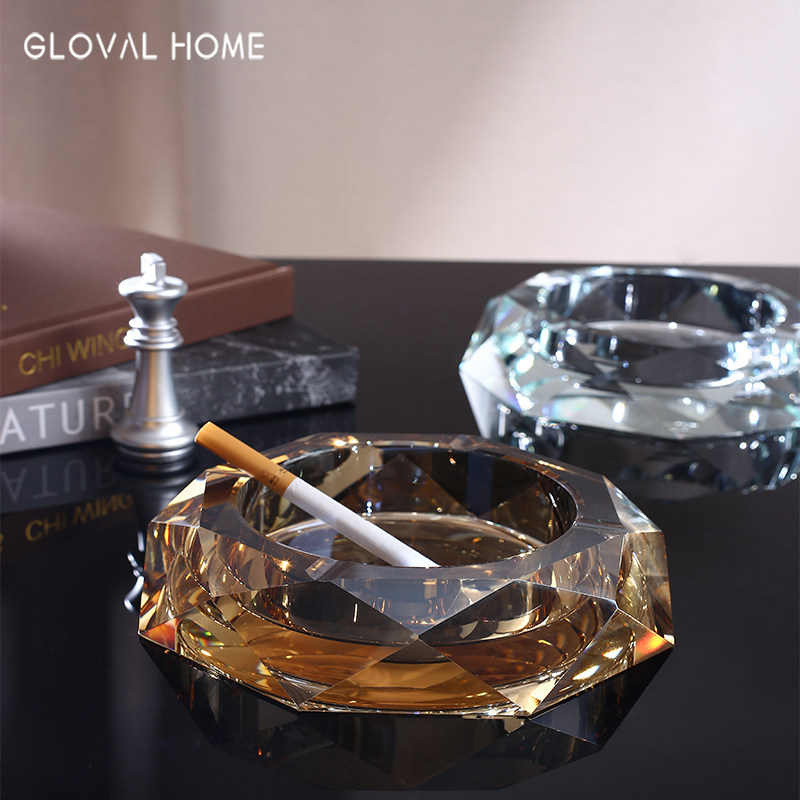 Ashtrays Crystal Glass Creative Personality Trend Eurostyle Big KTV Smoke Cylinders Custom Living Room Office Home 