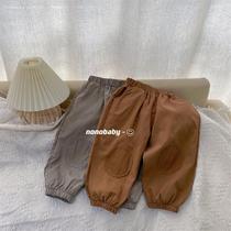 Sticky Rice Moms Clothing Baby Pure Color Thin Ocean Gas Patch Casual Pants 2021 Spring Autumn Soft 100 Hitch Pants Tide