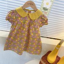 Girls dress for dress and summer Fashion foreign air 2021 new net red dolls collar thin blouses Korean version princess dress