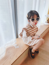 Girl Vest Skirt 2021 Autumn Dress New Children Small Baby Bag Core Yarn Lace With Hair Thread Vest Dress