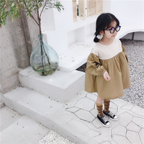 Girls dress 2019 Spring and autumn new childrens clothing Baby Han prints Long sleeves Doll Collar Dress