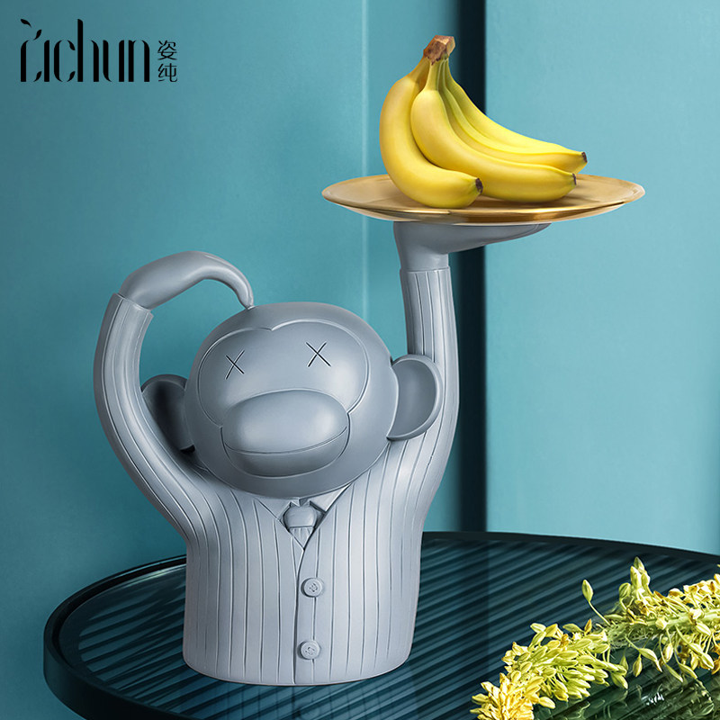 Genguan Key Containing Swing Piece Entrance Door Nordic Creativity Monkey Adornment Living-room Tea Table Remote Control Containing Box