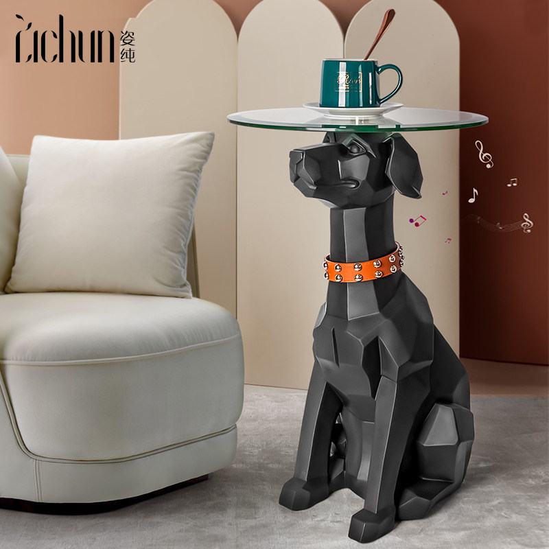Living Room Shelve Floor Dog Glass Table Bedroom Room Tea Table Nordic Creative Home Decoration Products Big Swing Piece