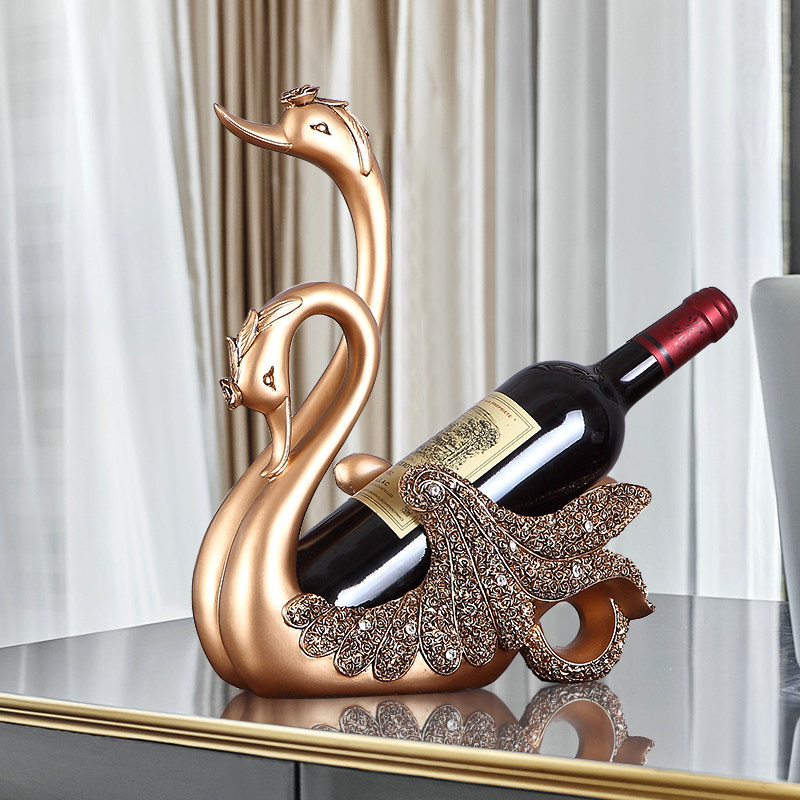 Red Wine Rack Pendulum light extravagant upscale modern home creative swan decanted wine bottle cup containing display shelving shelf-Taobao