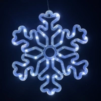 Белый, со снежинками, диаметр 30мм, 30см