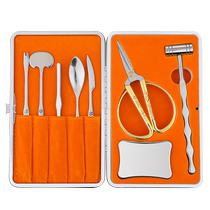 Eight-piece crab-eating tools for household crab removal special set for peeling and eating hairy crabs crab claws crab needles crab clips