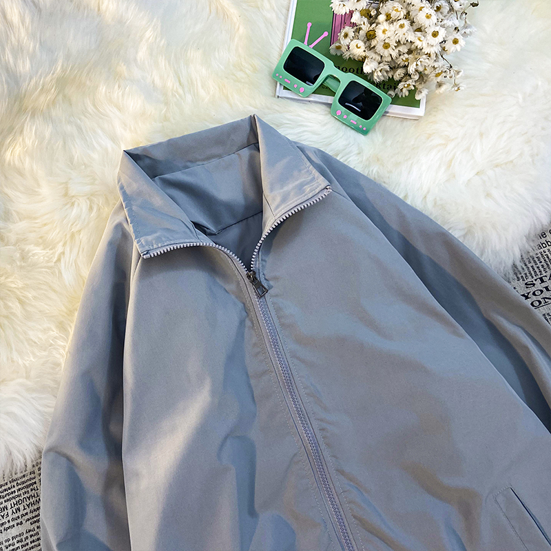 Solid Color Jacket for Men 2025 New Spring and Autumn Thin Loose Korean Style Trendy Simple Gray Casual Jacket Trendy Brand