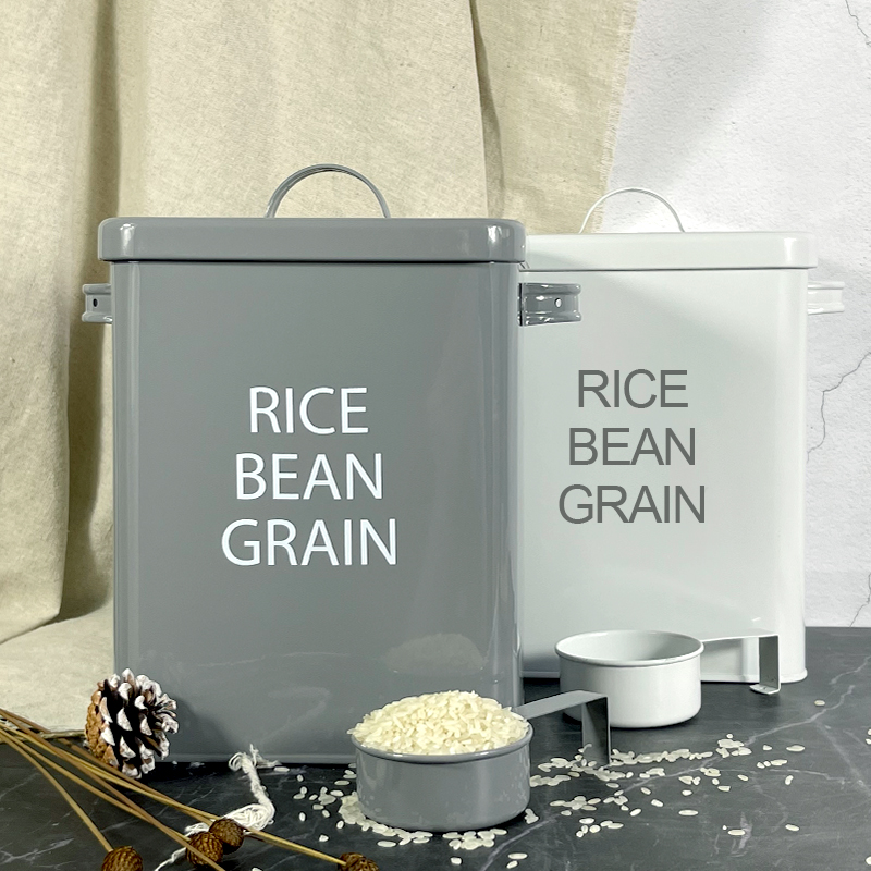 Household rice bucket 10 jin rice cylinder flour bucket sealed moisture-proof insect-proof storage tank kitchen dormitory ins Nordic light luxury