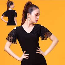2021 Latin Dance Top female adult short sleeve national standard modern dance costume performance New ballroom dancer summer