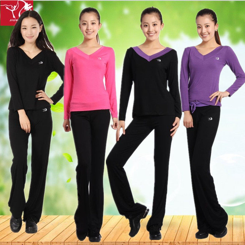 Spring Dance Costume Square Dance Square 2023 New Sports Training Costume Costume Adult Women Dance Black