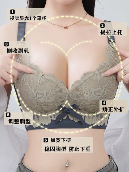 无钢圈内衣女小胸聚拢显大收副乳防下垂胸罩大胸显小夏季薄杯文胸