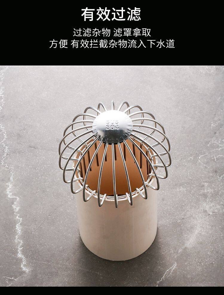 Трапных аксессуары 304不锈钢阳台地漏 天台庭院花园户外水封防臭室外50管75卫生间