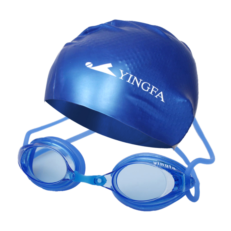 Y570AF for baby and girls and boys with hair waterproof and anti - fog race specialized swimming mirror silicone particle swim cap package