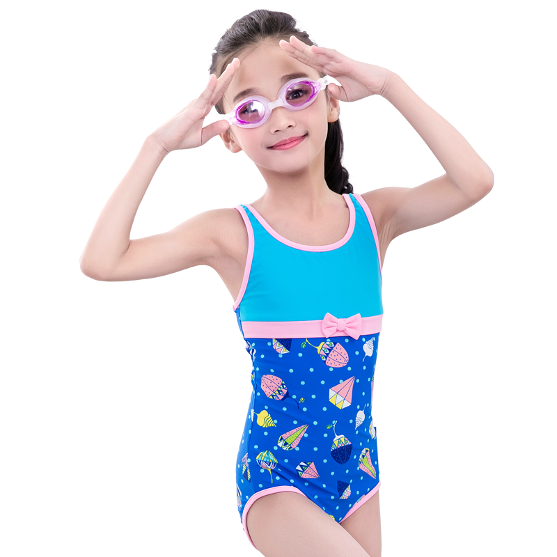 Yingfa children's swimsuit one-piece triangle medium and large children's cute cartoon baby girl casual hot spring swimsuit