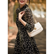 Velvet burnt flowers Vanity Real Light Shadow Aesthetic small daisy printed light mulberry silk with fluff wave points