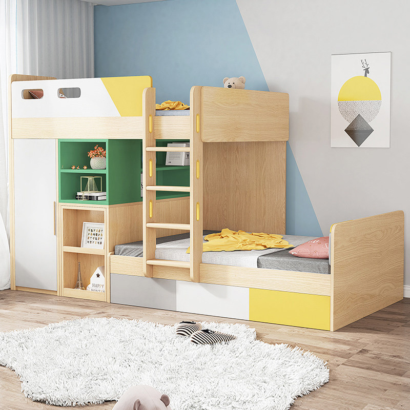 Tatami STAGGERED UP AND DOWN BED TWO LAYERS MULTIFUNCTION COMBINATION HIGH AND LOW BED SMALL FAMILY TYPE CHILDREN'S BED UP AND DOWN-TAOBAO