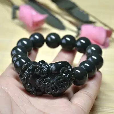32#Natural Hetian jade bracelet Jadeite Pixiu lucky evil men's domineering bracelet bracelet rough stone