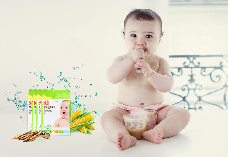 Gb tốt cho bé cây xylitol khăn lau tay cho bé 30 + 6 viên * 12 gói khăn lau tay cho bé khan uot