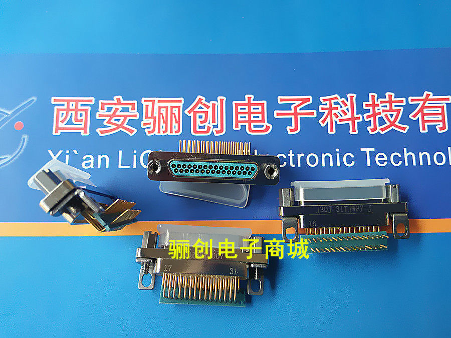 Rectangular connector J30J-37TJW-J J30J-37TJWP7-J 37 core pin bend connector