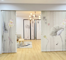 Folding door Japanese-style sliding door without bottom rail invisible door kitchen living room bedroom insulation bathroom partition moving door