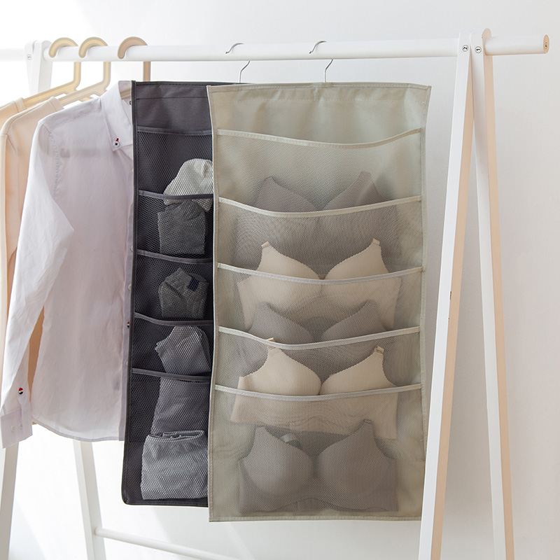 Underwear storage bag Flat double-sided Oxford cloth washable wall hanging underwear socks storage bag