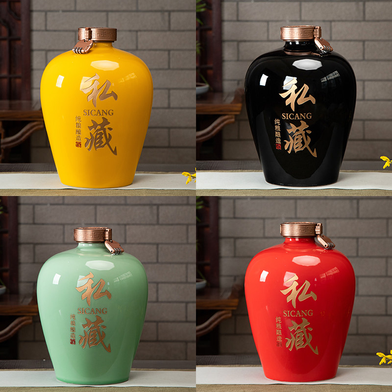 Jingdezhen ceramic wine jar bubble wine jar large wine tank household sealed empty wine bottle 20 30 50 100 pounds