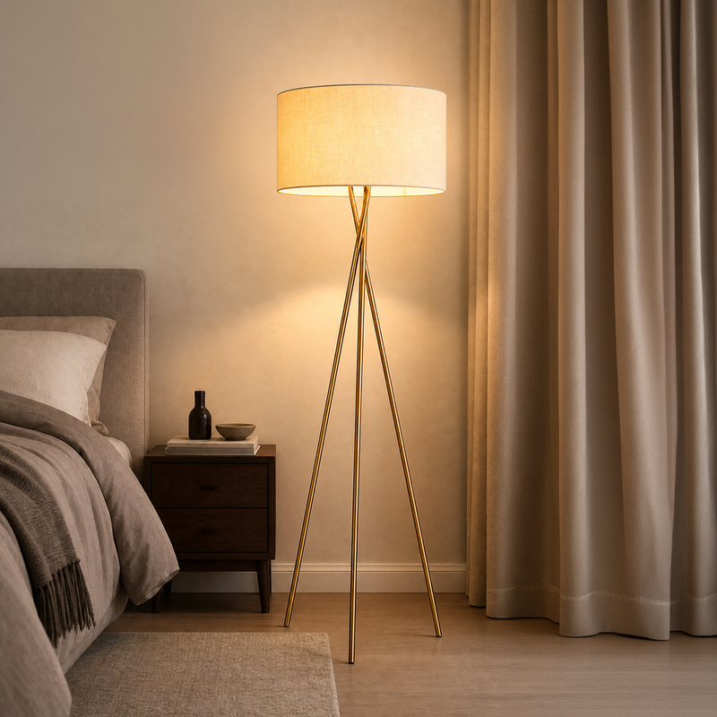 Nordic Simple Modern Minimalist Floor Lamp Creative Living Room Coffee Table Bedroom Bedside Study Tripod Standing Lamp