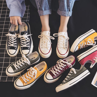 Ins trendy canvas women's shoes students all-match ulzzang casual 2022 new cloth shoes 2023 spring small white shoes