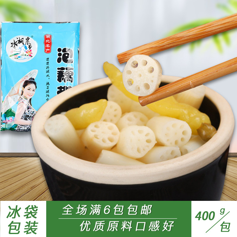 Hubei's new specialty water lake pickled lotus root with 400g fresh pickled pepper and lotus root tip under the meal kimchi sour, crisp and refreshing ready-to-eat