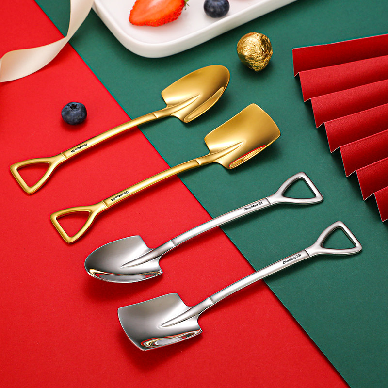 304 stainless steel shovel spoon children's cute spoon retro net red dessert spoon home creative eating watermelon spoon